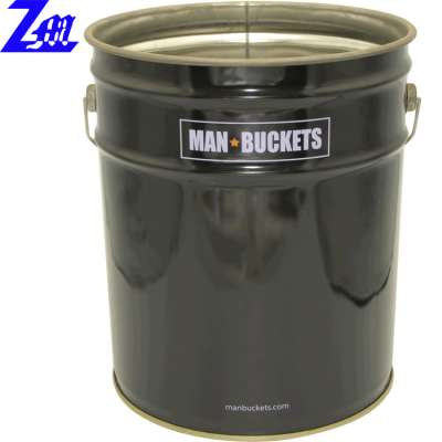 20 liter/litre tin/tinplate paint bucket with lid and handle