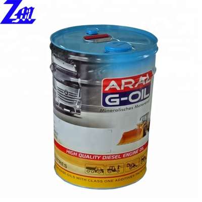 25L metal bucket with flange for oil gasoline